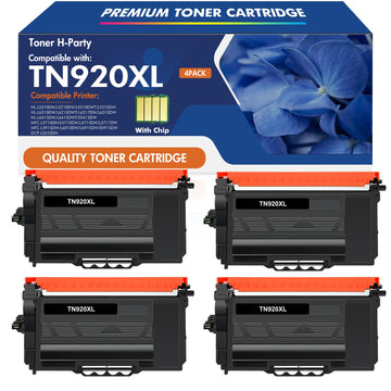 TN920 TN920XL Toner for Brother Printer HL-L6210DW MFC-L5915DW MFC-L5710DW Compatible for TN 920 920XL TN-920XL TN-920 TN920XXL HL-L6210DWT L5210DW L5210DN L5215DW Cartridge Black High Yield 4 Pack