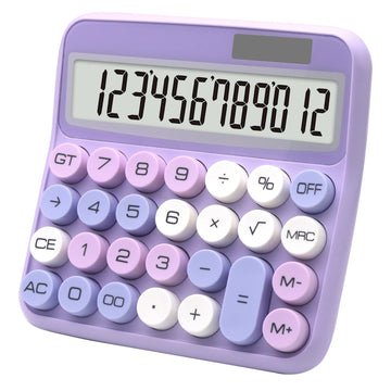 Purple Calculator, Big Button Calculator with Large LCD Display, Purple Office Desk Accessories for Offices, Schools, Homes and Businesses