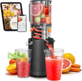 Cold Press Juicer Machines with 5.4" Wide Feed Chute, Slow Masticating Juicer Extractor for Whole Fruits & Vegetables, Quiet Motor, Easy to Clean with Brush, High Juice Yield, Black