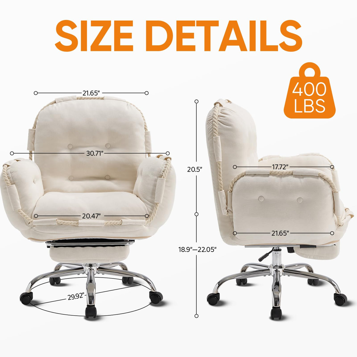 Criss Cross Office Chair with Foot Rest and Flip Armrests for Pets and Cross Legged Office Chairs for Women Reclining Office Desk Chair Comfy