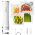 Compact Vacuum Sealer for Food, Handheld Saver Vacuum Sealer Machine with 30 Reusable Bags for Preservation & Fresh White