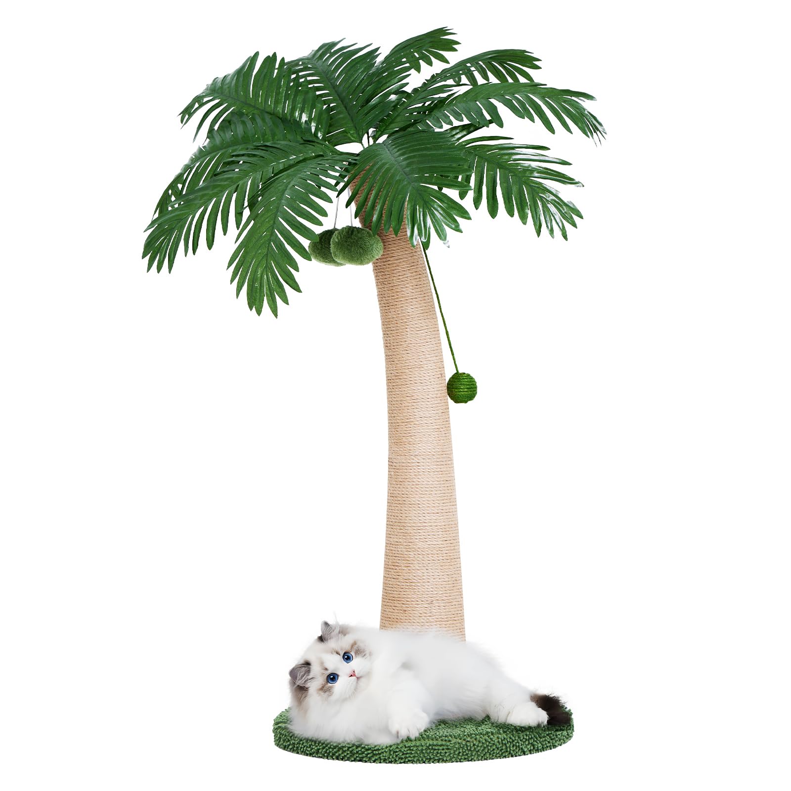 43 inch Cat Scratching Post, with Hanging Ball for Indoor Cats Large Cat Scratching Post sisal Cat Scratcher, New Round