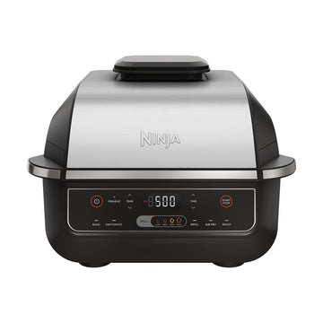 Ninja (Refurbished) EG201 Foodi 6-in-1 Indoor Grill with Air Fry, Roast, Bake, Broil, & Dehydrate, 2nd Generation, Black/Silver (Renewed)