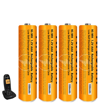 4 Pack NI-MH AAA Rechargeable Battery for Panasonic, 1.2V 550mah AAA Rechargeable Batteries for Panasonic Cordless Phones Handset, Remote Controls, Electronics