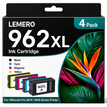 LEMERO Remanufactured 962XL Ink Cartridges Combo Pack High Yield Replacement for HP 962 962XL Ink Cartridges, Compatible for OfficeJet Pro 9015e 9015 9025e 9010 9025 9018e 9020 Printer, 4-Pack