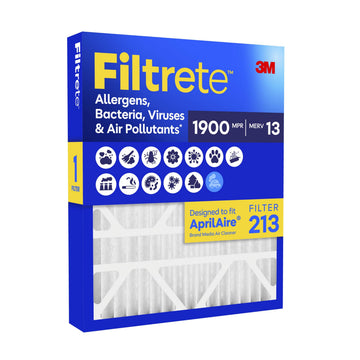 Filtrete 20x25x4 Air Filter, Replaces AprilAire 213 Filters, MERV 13, MPR 1900, Allergens, Bacteria, Viruses & Air Pollutants, 12-Month AC/Furnace Filters, Cleaner Air, Reliable Airflow, 1 HVAC Filter