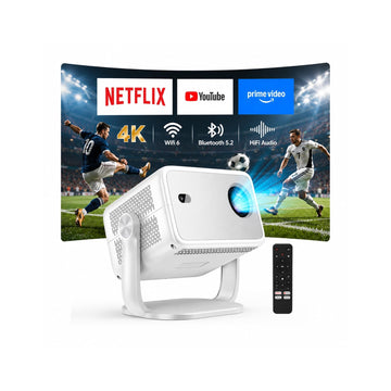 Outdoor Projector with WiFi and Bluetooth, 3500 Brightness 4K Support Smart Projector with Auto Focus & Keystone, Official Licensed Apps 360°Rotatable Stand Portable Movie Projectors for Home Bedroom