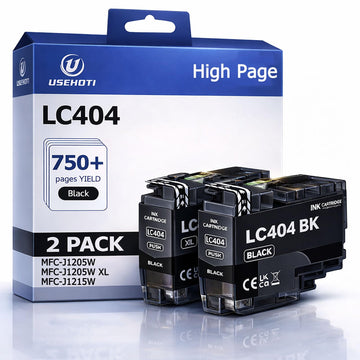 LC404 LC404 Black Ink Cartridges, Compatible with Brother LC404BK Replacement for MFC-J1205W MFC-J1215W MFC-J1205W XL Printers (Black, 2-Pack)