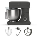 Martha Stewart 5.3Qt Stand Mixer, 12-Speed Tilt-Head Electric Kitchen Mixer with Stainless Steel Bowl, Dough Hook, Whisk & Beater, Splash Guard, Ideal for Baking Bread, Cake & Whipping, Caviar Gray