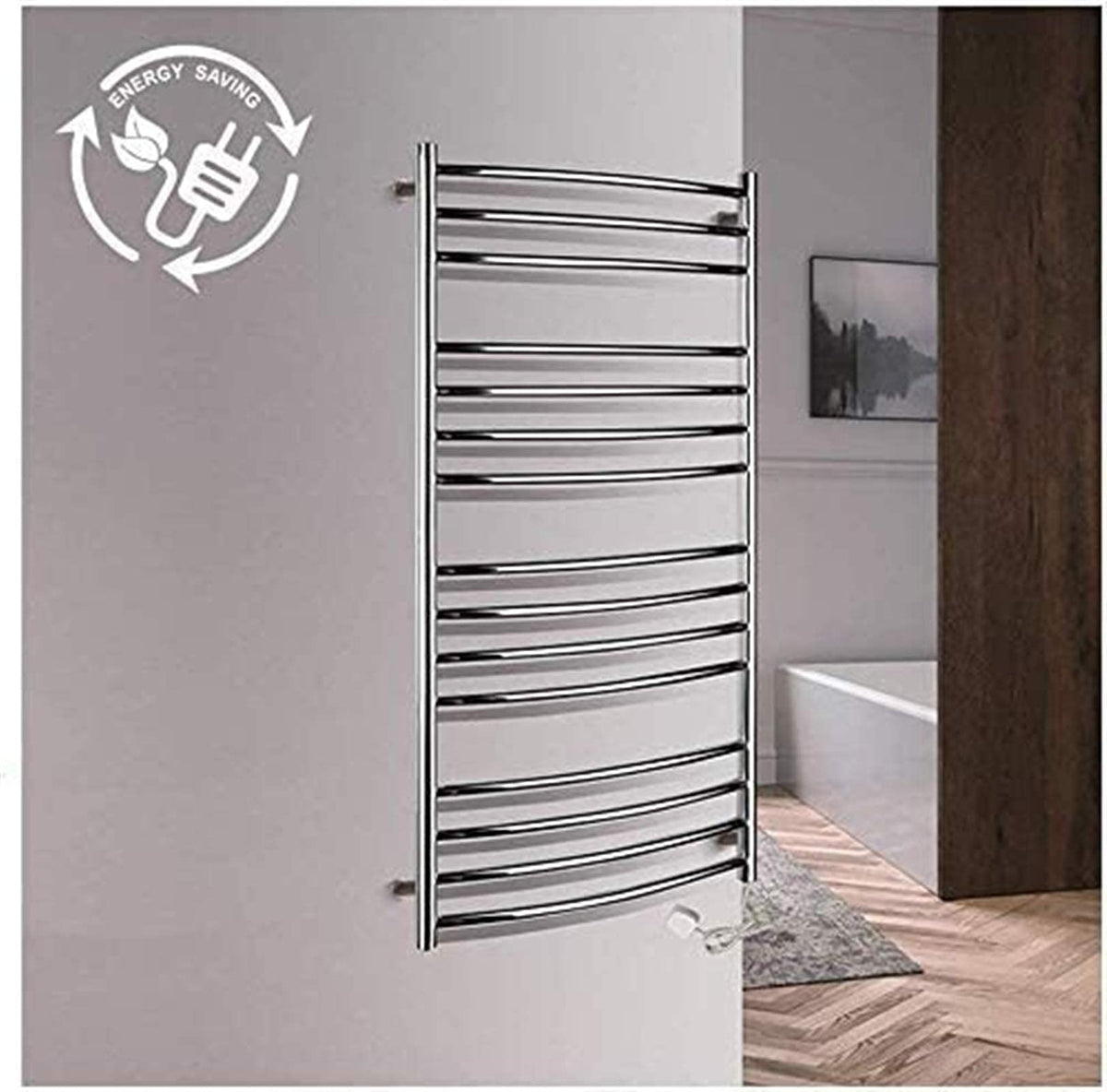 Heated Towel Rail Rails Stainless Steel Towel Warmer 14-Bar Electric Towel Rack Bathroom Towel Warmer Mirror Polished Best Choice for Bathroom Decoration in Your Home (Size : P