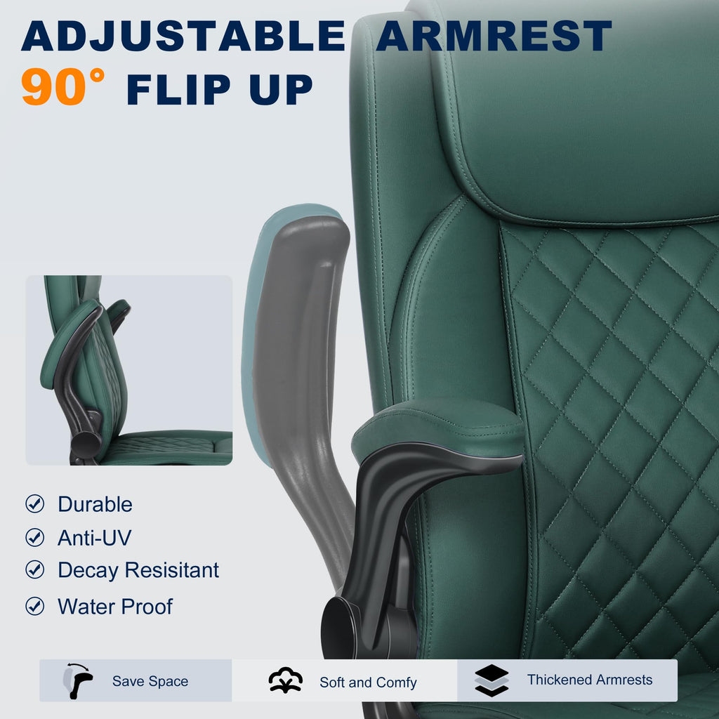 Misolant Drafting Chair, Tall Office Chair for Standing Desk, Pu Leather Counter Computer Chairs with Adjustable Height, Rocking Function, 360°