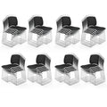 Vingli Stackable Plastic Mesh Padded Chairs for Office Set of 40, Black, 40 Pack