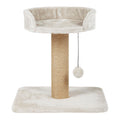 Trixie Mica 18-in Cat Tree for Kittens, Indoor Jute Scratching Post Cat Furniture, Padded Platform, Dangling Toy, Greige