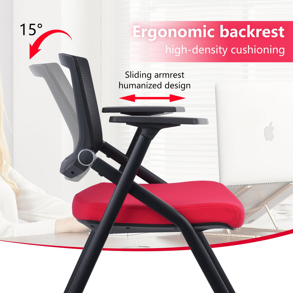 Brobriyo 1 Pack Conference Room Chairs with Wheels and Paddle, Ergonomic Mesh Back and Arms for Meeting, Conference, Reception, Training Room &