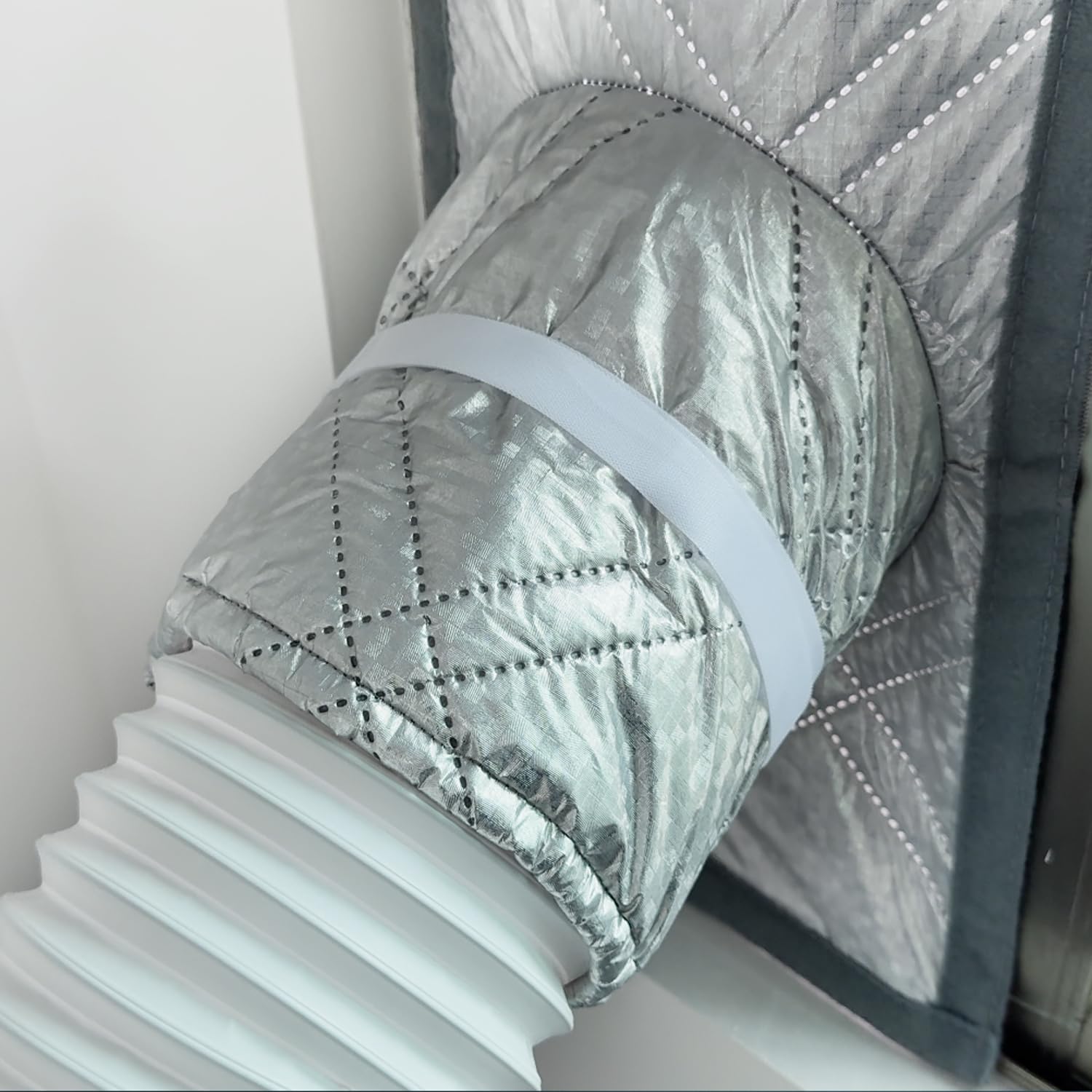 40" Heavy Duty Portable Air Conditioner Window Kit Reflective Aluminum Foil Thermal Shield, 100% Blackout & Waterproof Adjustable Height 3-Layer Insulated Portable AC Window Seal Kit