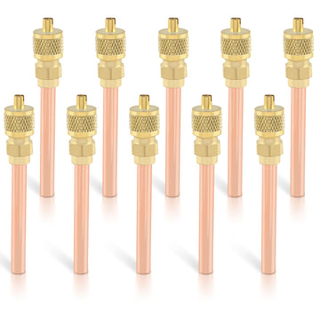 AUTOKAY 10PCS Stem HVAC AC Schrader System Vacuum 1/4" SAE *1/4" OD *2.75" AC Refrigeration Kit