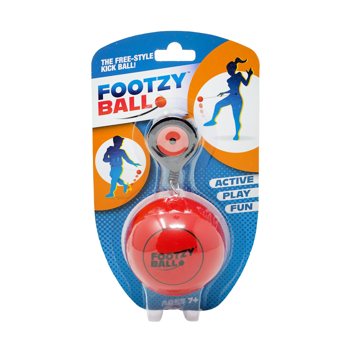 blue orange Soccer Ball Foot Fidget, Sport Toy, Solo Active Play, Special Needs Ball, Stress Ball, Kick Practice Training Workout for Football, Soccer Players, FootzyBall Games