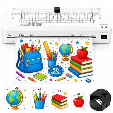 Laminator, A3 Laminator Machine with Built-in Trimmer, 70 Seconds Quick Warm-Up, Cold and Thermal Laminating with 50 Sheets, NTC Technology for Home Office School