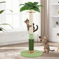 Cat Scratching Post,37.5'' Tall Palm Tree Natural Sisal Scratching Post for Indoor,Stable Vertical Cat Scratcher with Mouse Hole Toy,Rotating Interactive Ball Self Groomer for Full Body Stretching