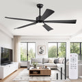 Fanbulous 60 Inch Ceiling Fans with Lights and Remote, Black Modern Ceiling Fan with 6 Speeds & 3CCT,Bright LED Light,Reversible Quiet DC Motor for Bedroom,Living Room