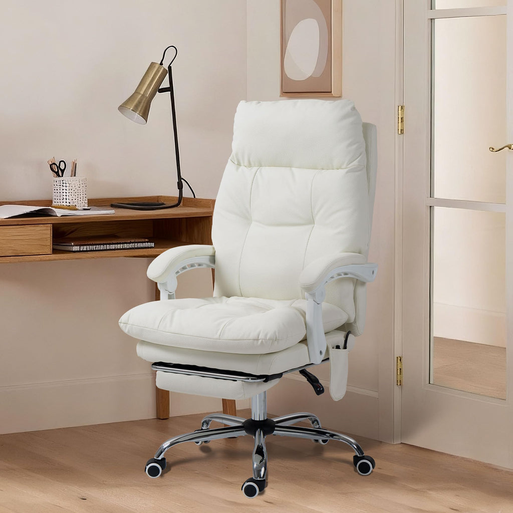 Anjieacen Executive Office Chair 155° Recline High Back Office Chair with Footrest & Adjustable Lumbar Support, Comfy Computer Chair for Study