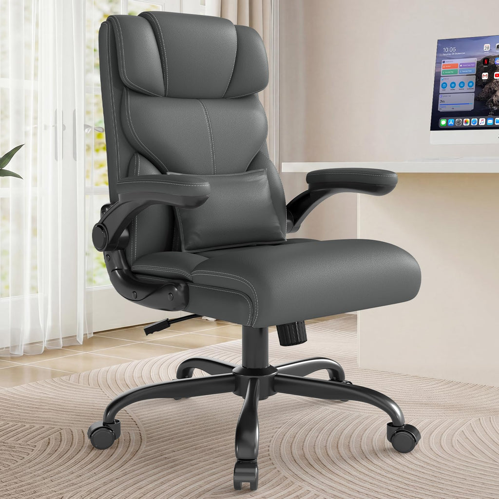 Executive Office Chair with Flip-up Armrests,ergonomic Computer Desk Chairs, 26.56 x 8.58 x 17.71inch, Grey
