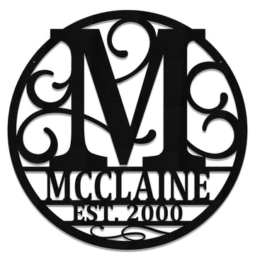 Personalized Metal Monogram Sign. Wedding Gift. Family Name Sign. Outdoor Name Sign. Anniversary. Last Name Sign. Metal Sign. Front Door.