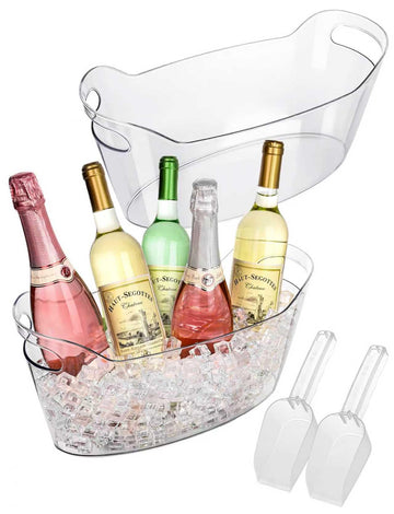 HOYTST 7L Ice Buckets for Parties, 2-Pack Clear Acrylic Champagne Bucket