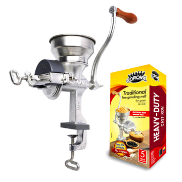 Corona Manual Grain Mill, Cast Iron Corn Grinder with Hand Crank for Corn, Wheat, Rice, Coffee & Spices, Adjustable Flour Mill for Home Kitchen Use