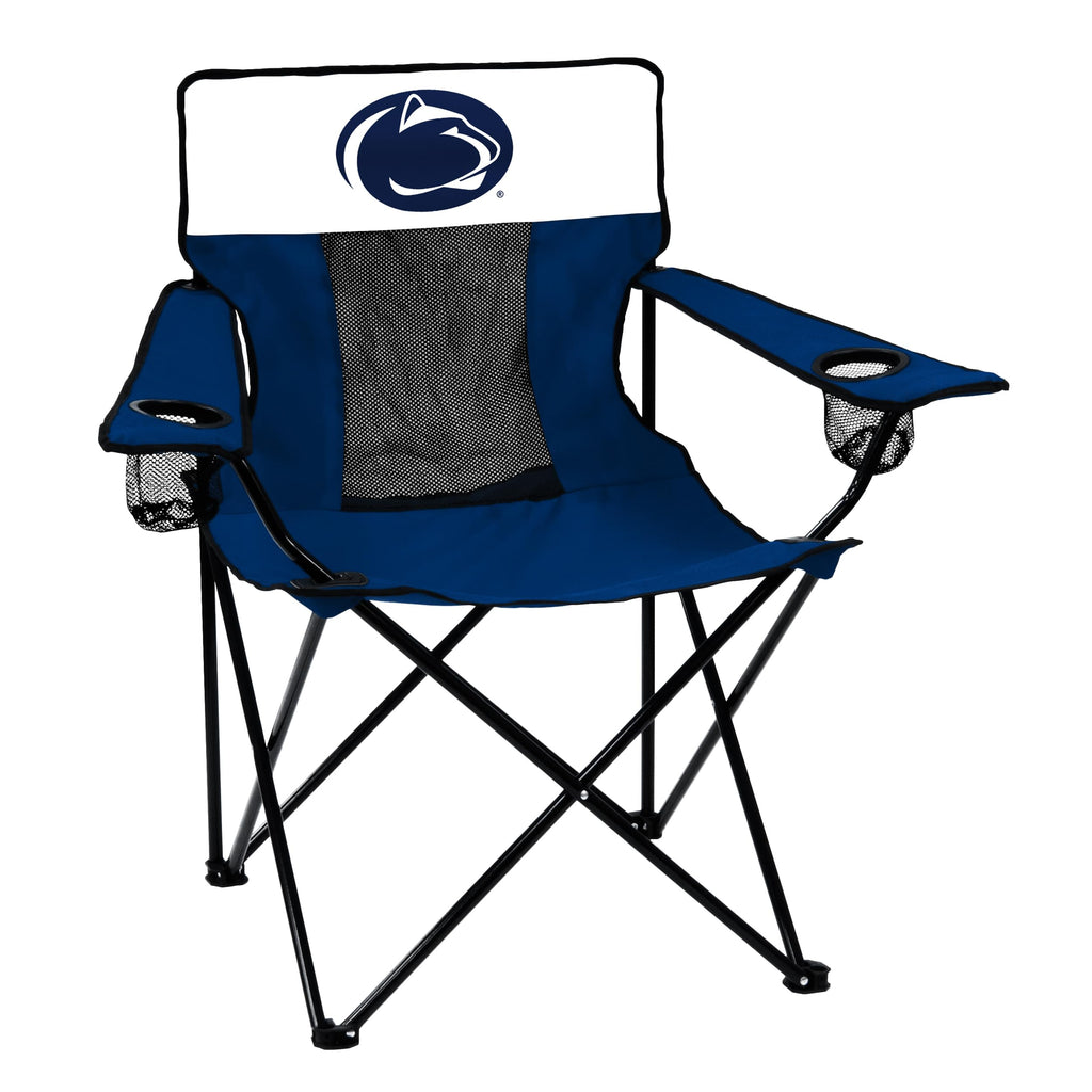 Logo Brands Ncaa Penn State Nittany Lions Elite Portable Chair - Premium Outdoor Chair with Cup Holder, Powder-coated Steel Frame, Lightweight