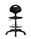 Chair Master-heavy Duty Ergonomic Drafting Stool Black-easy to Clean-largest (20") Adj. Footring and Base (26") on the Market. Seat Ht Range