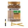 #10 x 3'' Wood Deck Screws 310pcs (5lb Box), Trox Flat-Head Exterior Screws, Multiple Size Available, Tan, T25 Star Bit Included