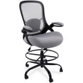Hylone 400lbs Heavy Duty Drafting Chair 5" Thickened Seat Office Chair with Flip-up Armrests Tall Ergonomic Computer Chair with Lumbar Support