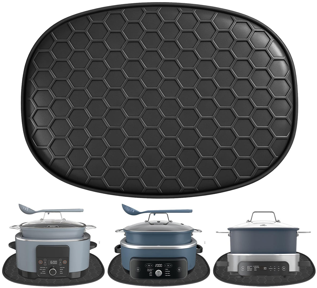 Silicone Heat Resistant Mat for Ninja Foodi Possible Cooker Pro 8.5 Qt MC1000, MC1001, MC1010 Slow Cooker Crock & Ninja MC1101 Foodi Everyday Cooker Pro 6.5 QT Accessories,Kitchen Countertop Protector