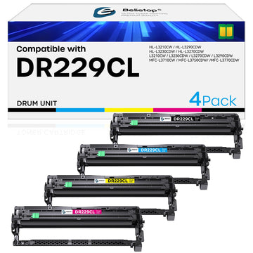 DR229CL Drum Unit 4 Pack Replacement for Brother Use with TN229XL | Compatible with MFC-L3720CDW MFC-L3765CDW MFC-L3780CDW HL-L3295CDW, 30000 Pages per Drum, No Toner