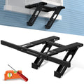 Window Air Conditioner Support Bracket: No-Drill Adjustable Window AC Bracket for Single/Double Hung Windows, Heavy Duty Steel Holds Up to 350 lbs, Universal Units for 5000-24000 BTU, Black