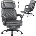 400lbs Executive Office Chair with Foot Rest for Heavy People, Ergonomic Big and Tall Desk Chair with Adjustable Headrest, High Back Pu Leather