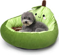 Avocado Calming Dog Bed & Cat Bed for Small Dogs, Cute Pet Bed Round Cat Bed Washable Plush Bed