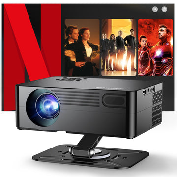 Outdoor Projector with WiFi and Bluetooth,3000 Brightness,Portable Smart projector with Official Licensed Apps and AI Auto Focus,4K movie projectors Compatible with Netflix/YouTube/PrimeVideo (Black)
