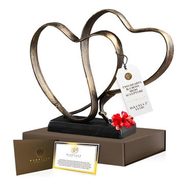 Wedding Anniversary Couples Gift - Iron Sculpture Bundle - Any Anniversary