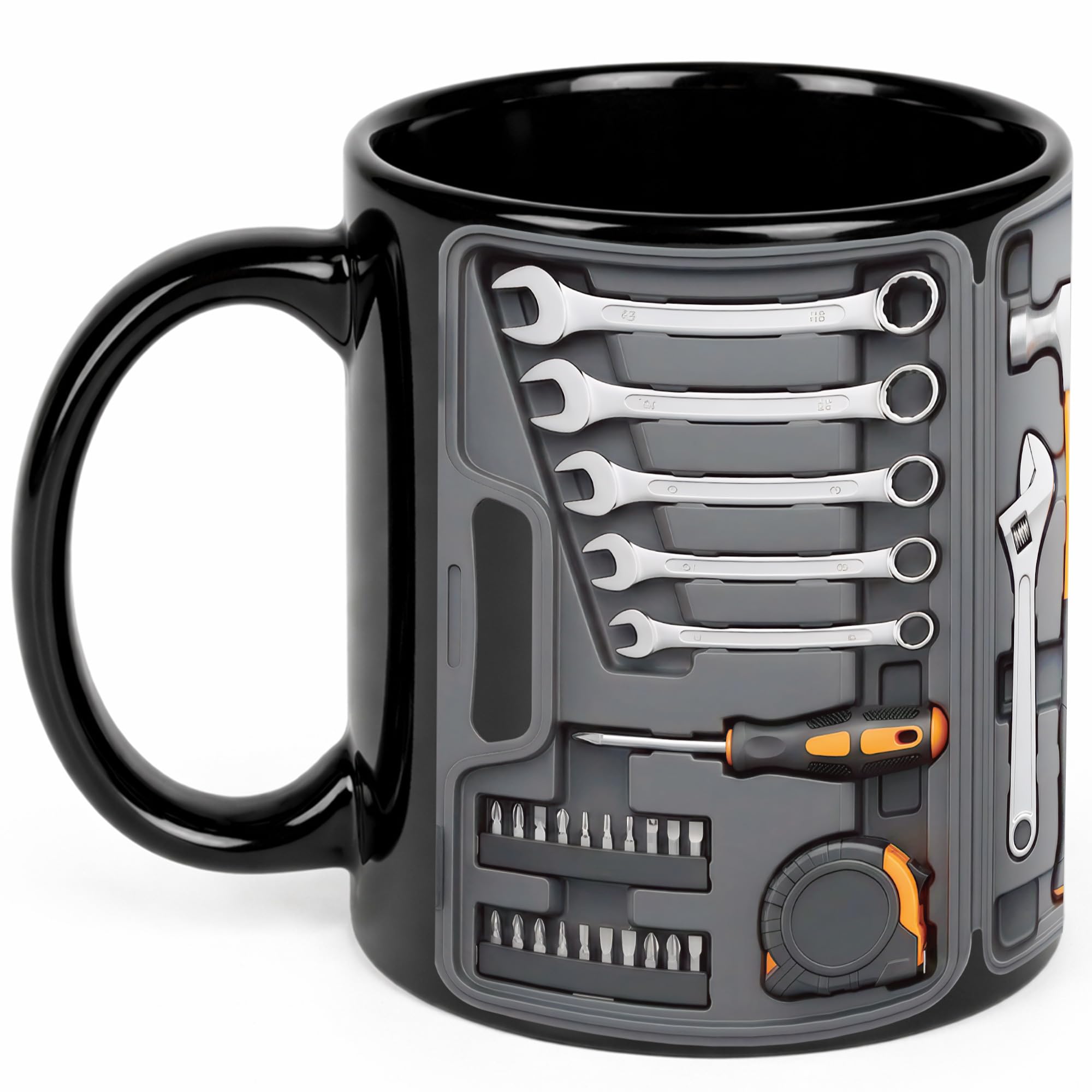Funny Fathers Day Gift - 11oz Black Toolbox Coffee Mug For Mechanic Gifts, Dad Gifts For Him Husband Grandpa Mechanics Workshop Lovers