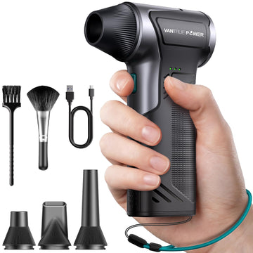 T150 Compressed Air Duster, Mini Hand Blower 110000RPM, 3-Gear Handheld Cordless Blower with Fast Charging, Portable Electric Air Blower for PC, Car, Outdoor, Keyboard
