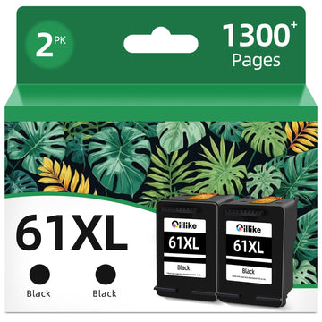 61 Black Ink Cartridge Replacement for HP 61 Ink for HP Ink 61 XL HP61 HP61XL Work with Envy 4500 5530 4502 4501 5535 Officejet 4630 4635 4632 Deskjet 1510 1512 1000 1010 3510 3050 2540 2542 Printer