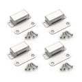 Ravinte 4 Pack Silver Magnetic Door Catch, Brushed Satin Nickel Cabinet Magnets, Strong Magnetic Catch Latch for Kitchen Cabinets, Drawers & Cupboards, Stainless Steel Closures