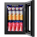 Antarctic Star 18L Beverage Refrigerator Cooler 24Can, Mini Fridge with Quiet Compressor, LED Light,Freestanding Small Fridge with Electronic Temperature Control for Home and Bar(40-61 ?)