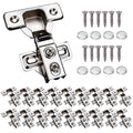 20 Pack Soft Close Cabinet Door Hinges for 1/2 Inch Overlay Cupboard, 105 Degree Opening Angel, Stainless Concealed Kitchen Cabinet Hinges with Mounting Screws, Manual and Door Bumpers