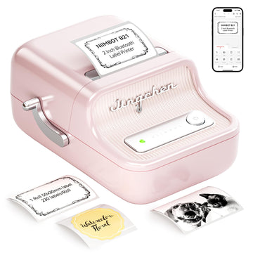 NIIMBOT B21 Label Maker, Inkless Bluetooth Label Printer, 2 Inch Portable Thermal Sticker Machine for Small Business,Marson Jar, Logo, Clothing, Mailing, Candles & Jewelry, Ideal for Gifting, (Pink)