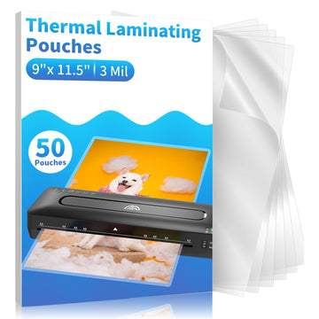 Clear Thermal Laminating Pouches – 9 x 11.5 Inch, 3 mil Thick (50 Pack) – Professional-Grade Lamination Sheets for Documents, Photos & Crafts – Fits 8.5 x 11 Letter Size Paper - [3mil 50 Packs]