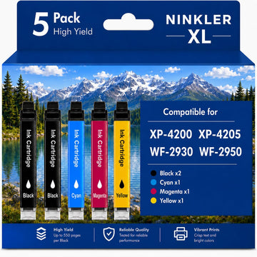 Remanufactured for Epson 232XL Ink Cartridges Combo Pack for 232 XL for Epson XP-4200 XP-4205 Workforce WF-2930 WF-2950 Printer 2 Black 1 Cyan 1 Magenta 1 Yellow