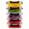 5Pack 35oz Glass Storage Containers with Lids, Airtight Glass Meal Prep Containers, BPA-Free Lunch Containers for Microwave, Oven, Freezer & Dishwasher Safe